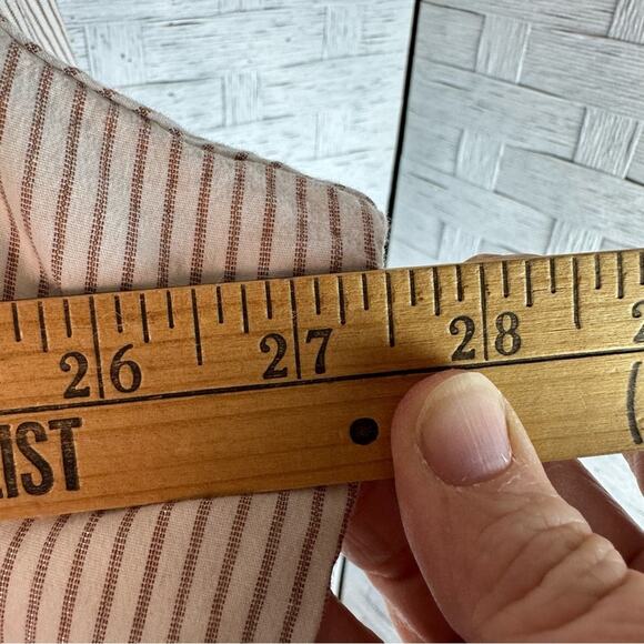 Lane Bryant stripes white metallic gold button down blouse curvy cut plus size - Picture 8 of 9